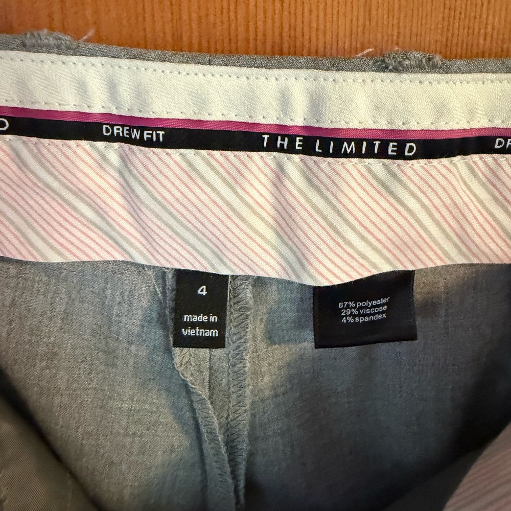 The Limited Gray Tailored Women's Trousers Pants Y2K Corporate Chic Size 4 - Picture 4 of 5